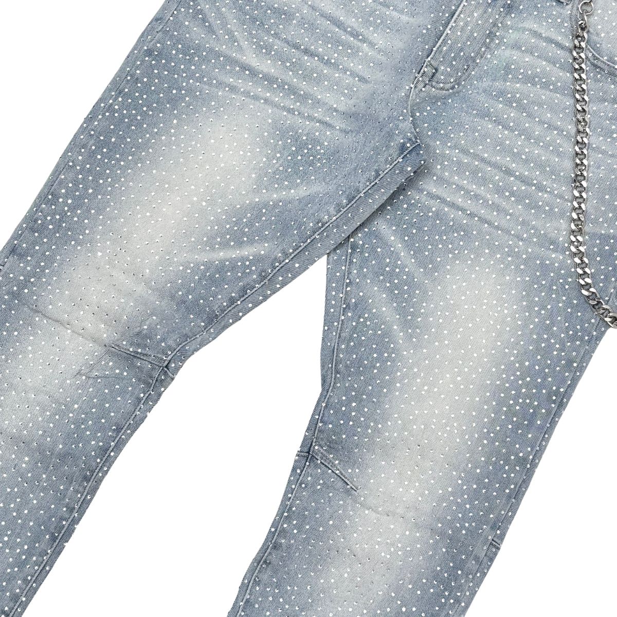 Men’s Black Rhinestone Denim Jacket & Jeans Pants Set