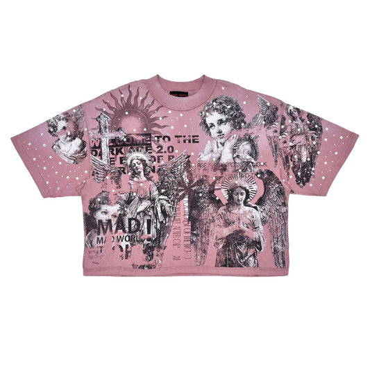 Rare Peace Washed Heavy Tee w/ All Over Rhinestones