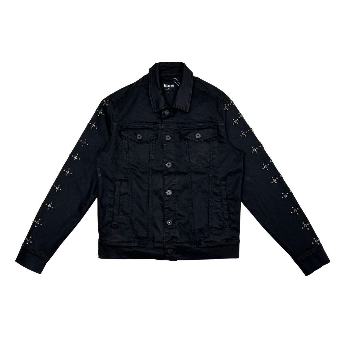 Men’s Black Rhinestone Denim Jacket & Jeans Pants Set