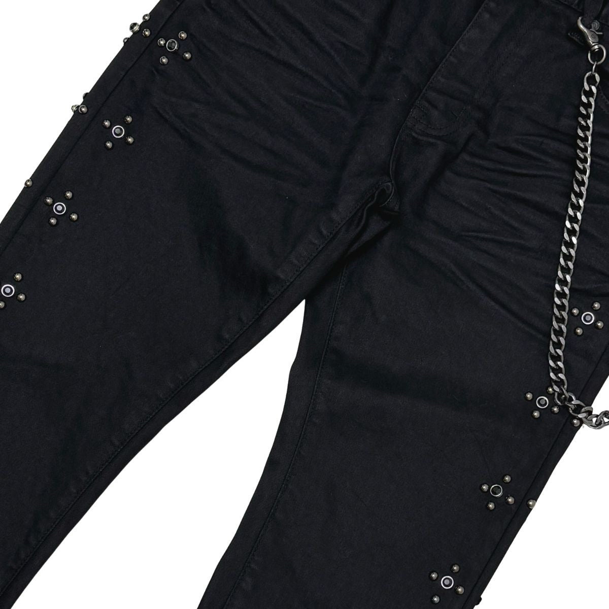 Men’s Black Rhinestone Denim Jacket & Jeans Pants Set
