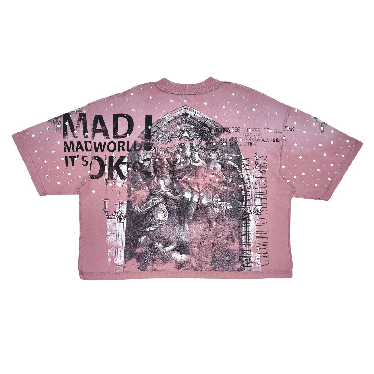 Rare Peace Washed Heavy Tee w/ All Over Rhinestones