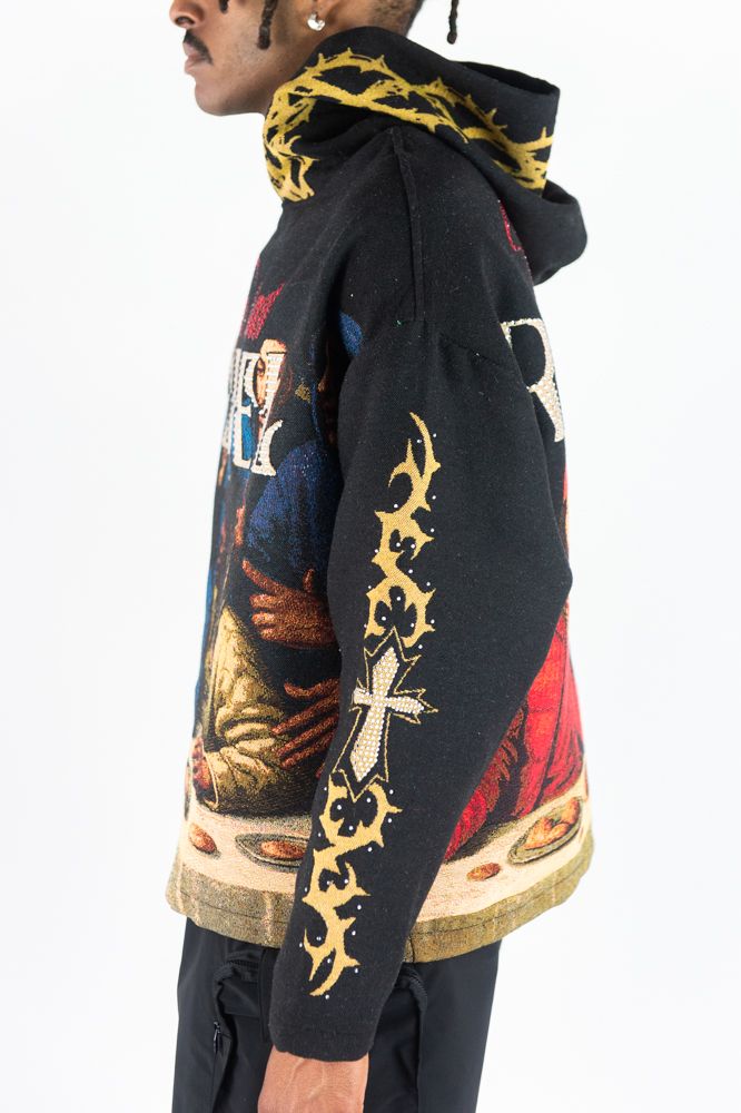 REBEL - THE LAST JACQUARD TAPESTRY BLACK HOODIE and DETAILED ARTWORK PULLOVER