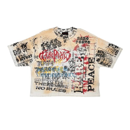 Rare Peace Men’s Cream Cropped Tee