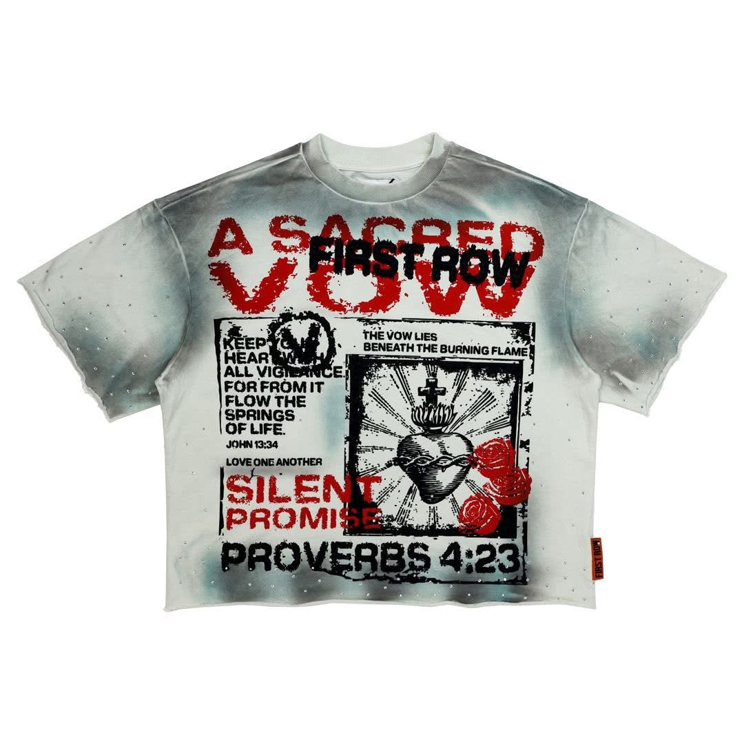 First Row Men’s ‘A Scared Vow’ Cropped Top Tee