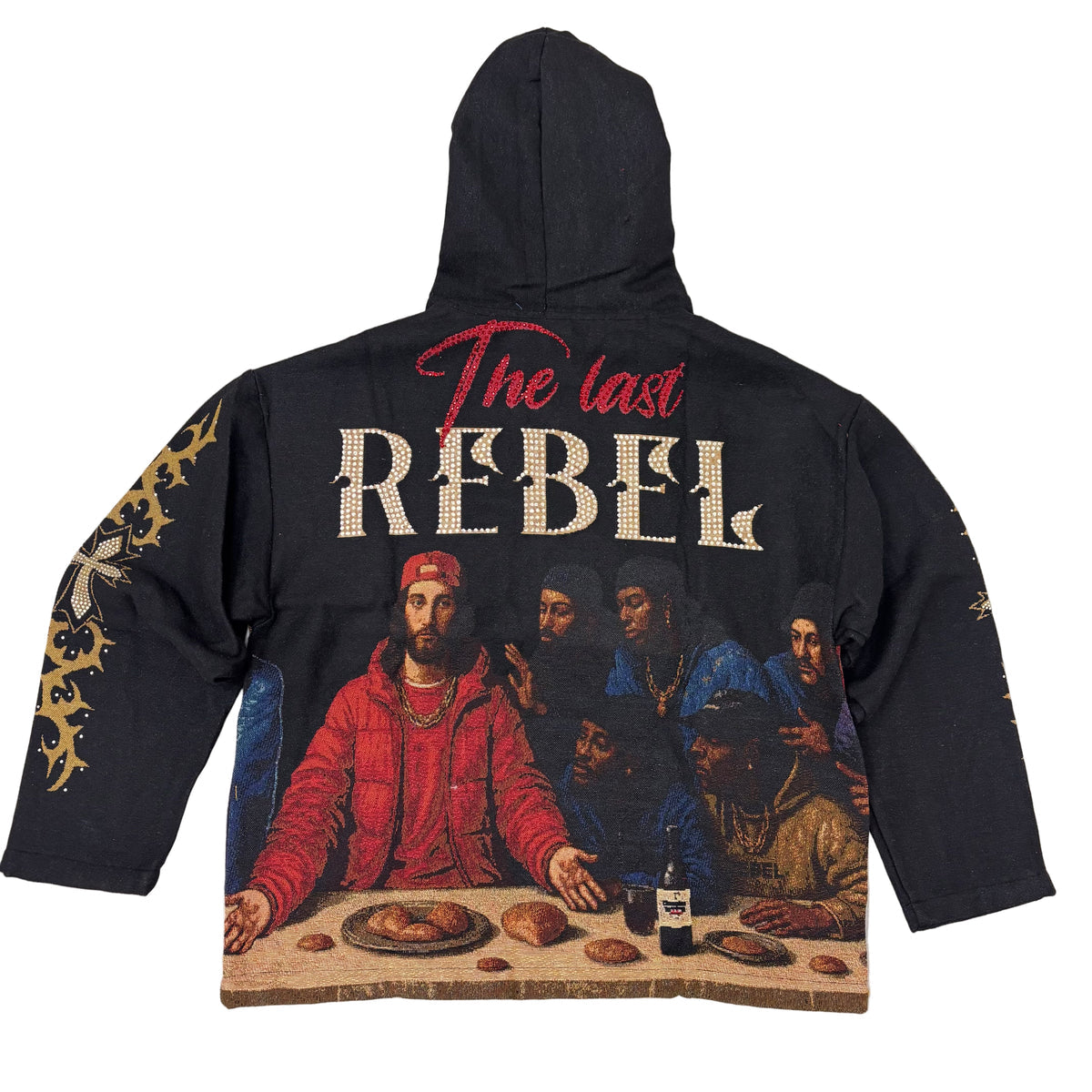 REBEL - THE LAST JACQUARD TAPESTRY BLACK HOODIE and DETAILED ARTWORK PULLOVER